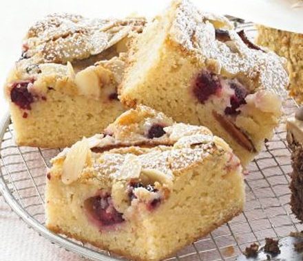 Peach Melba squares recipe