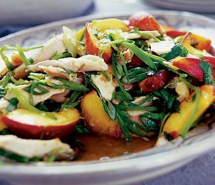 Ginger chicken & peach salad recipe
