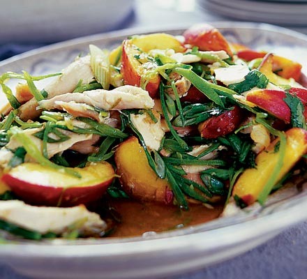 Ginger chicken & peach salad recipe 