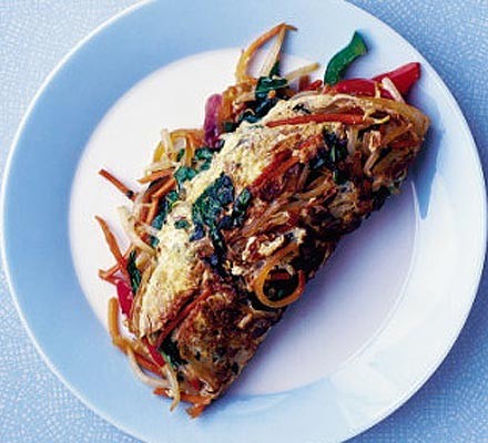 Stir-fry stuffed omelette recipe 