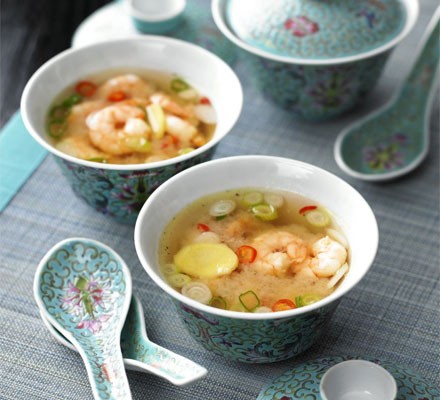 Hot & sour broth with prawns recipe 