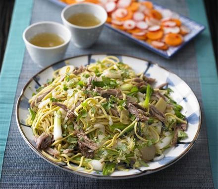 Duck & spring onion noodles recipe