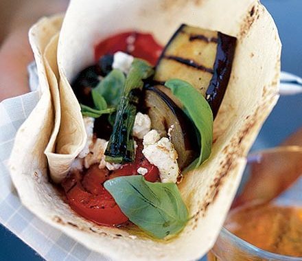 BBQ vegetables with goat's cheese recipe