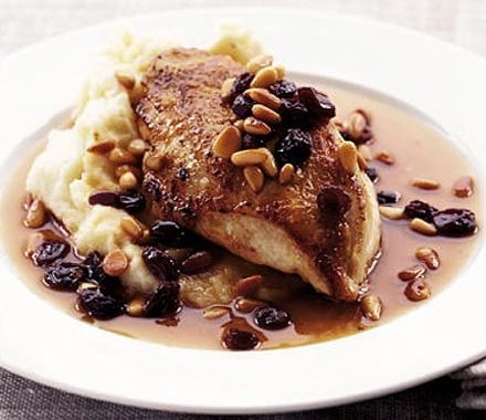 Chicken breasts with rosemary, pine nuts & verjuice recipe