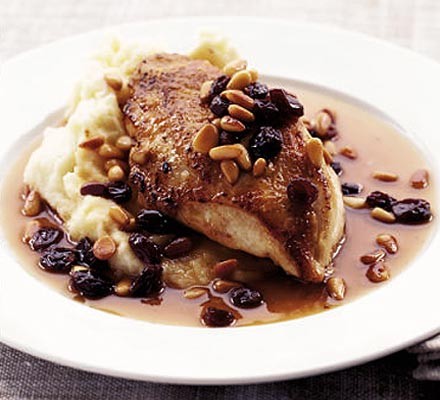 Chicken breasts with rosemary, pine nuts & verjuice recipe 