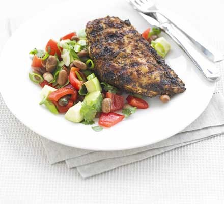 Cajun chicken & chunky bean salsa recipe 