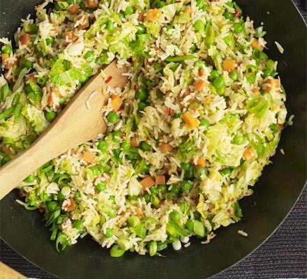 Spicy vegetable egg fried rice recipe 