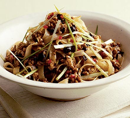 Black bean pork with noodles recipe 