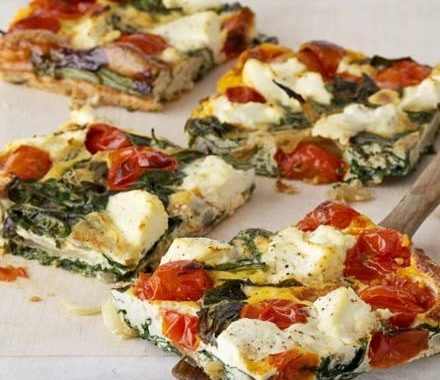 Ricotta, tomato & spinach frittata recipe