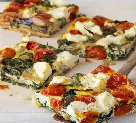 Ricotta, tomato & spinach frittata recipe 