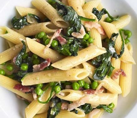 Bacon, spinach & gorgonzola pasta recipe