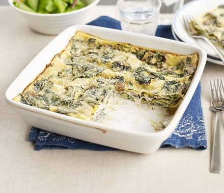 Quick mushroom & spinach lasagne recipe