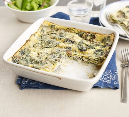 Quick mushroom & spinach lasagne recipe 