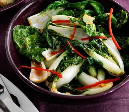 Bok choi with oyster sauce & chilli recipe