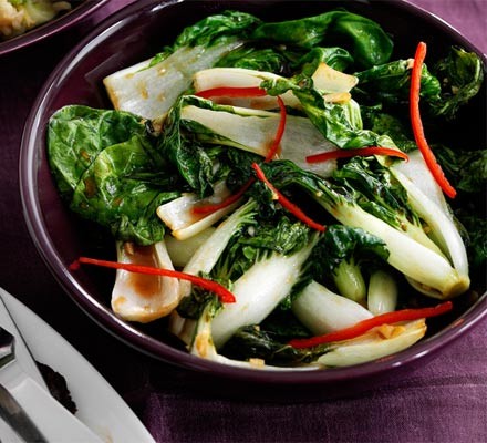 Bok choi with oyster sauce & chilli recipe 