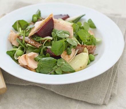Warm salmon salad recipe