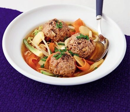 Pork meatballs in hoisin broth recipe