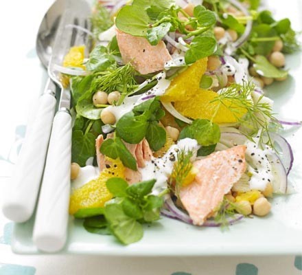 Salmon, fennel & orange salad recipe 