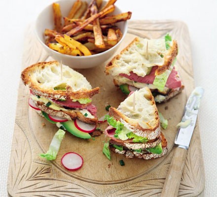 Salt beef club with Cajun fries recipe 