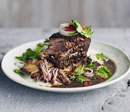 Pressure cooker short ribs with herb salad recipe