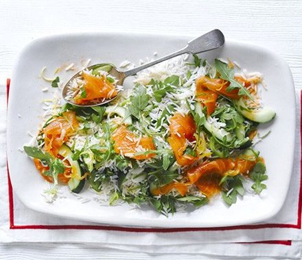 Smoked salmon rice salad recipe