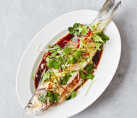 Steamed sea bass recipe