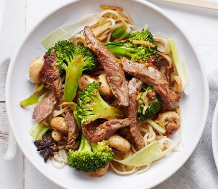 Stir-fried ginger miso steak with broccoli recipe