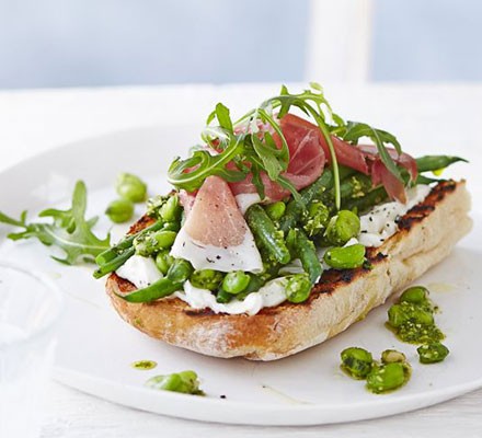 Summer beans on toast with prosciutto recipe 