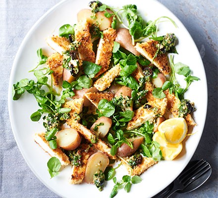 Tofu escalopes with black olive salsa verde recipe 