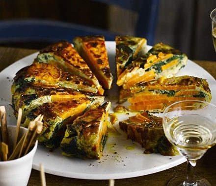 Spinach & pepper frittata recipe