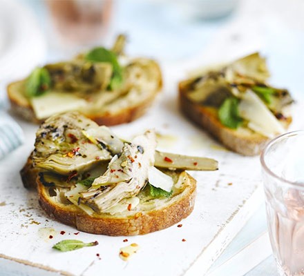 Artichoke & pecorino bruschetta recipe 