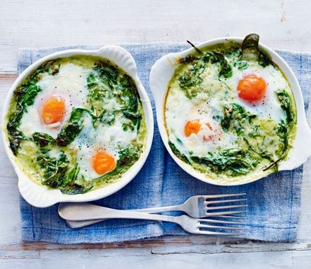 Baked green eggs recipe