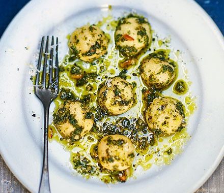 Nettle gnudi with wild pesto recipe