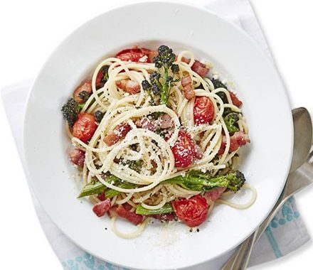 Bacon, tomato & broccoli pasta recipe