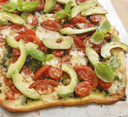 Tricolore pizza with basil oil recipe 
