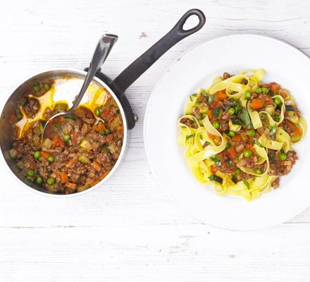More veg, less meat summer Bolognese recipe 