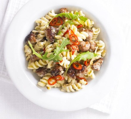 Sausage, fennel & rocket fusilli recipe 