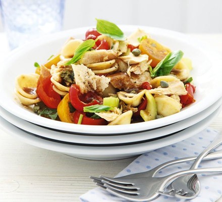 Pasta salad with tuna, capers & balsamic dressing recipe 