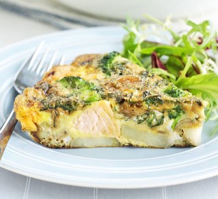 Minty salmon & broccoli frittata recipe 