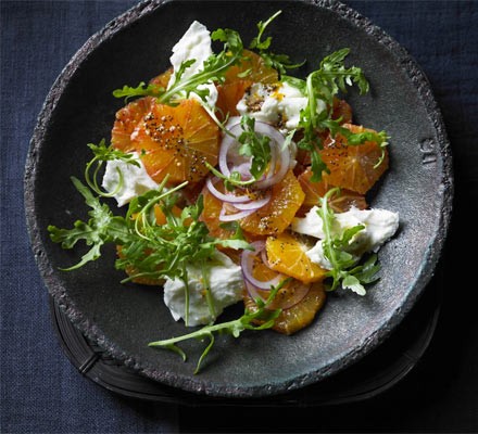 Blood orange salad with mozzarella & rocket recipe 