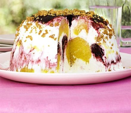 Mango, lime & blackberry bombe recipe