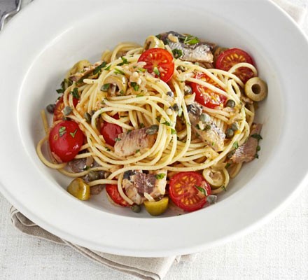 Sardine storecupboard spaghetti recipe 
