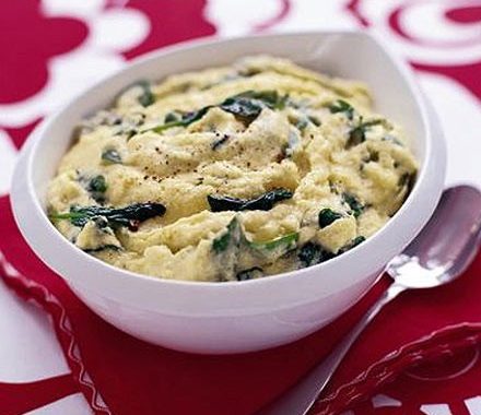 Creamy polenta with spinach recipe