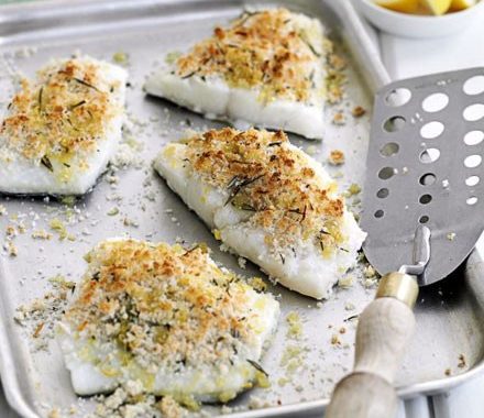 Lemon & rosemary crusted fish fillets recipe