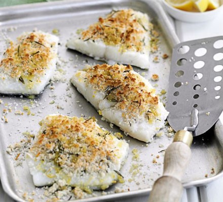 Lemon & rosemary crusted fish fillets recipe 