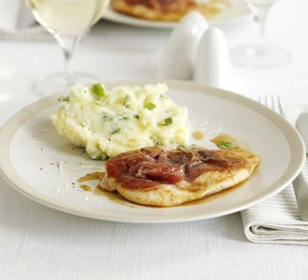 Chicken saltimbocca with basil mash recipe 