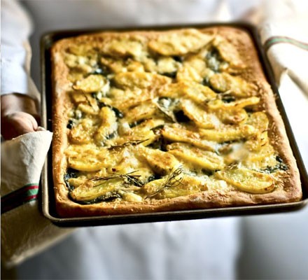 Potato, Taleggio & spinach tart recipe 