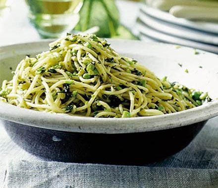 Pea pesto pasta recipe