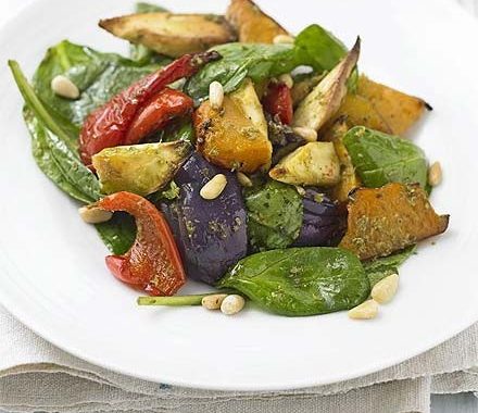 Warm pesto roast veg recipe