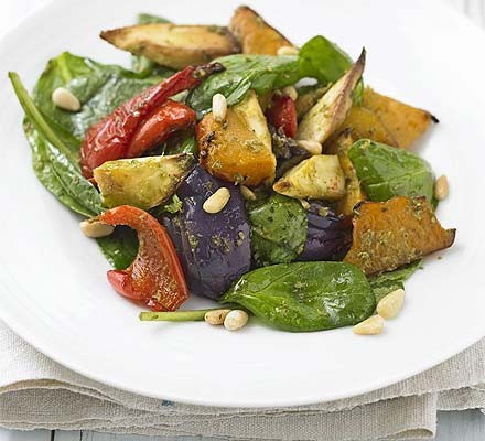 Warm pesto roast veg recipe 